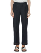 pantalone elastico bulldenim blu navy - mm by max mara - pantalone