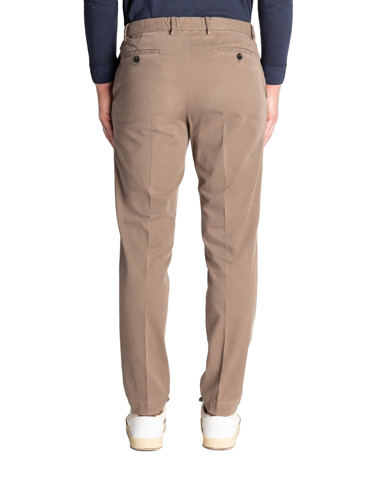 pantalone elastico cotone tessuto modal marrone talpa - briglia 1949 - pantalone casual