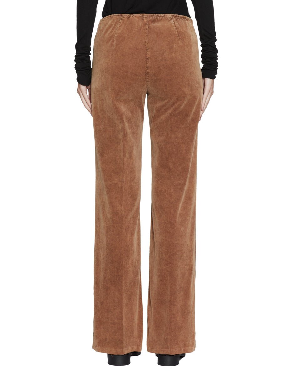 pantalone elastico dritto velluto biscotto - blufrida - pantalone