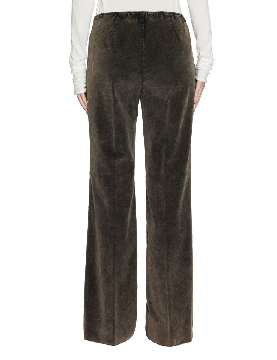 pantalone elastico dritto velluto moro - blufrida - pantalone