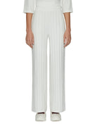pantalone elastico maglia costa bianco - Frida SRL