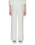 pantalone elastico maglia costa bianco - Frida SRL