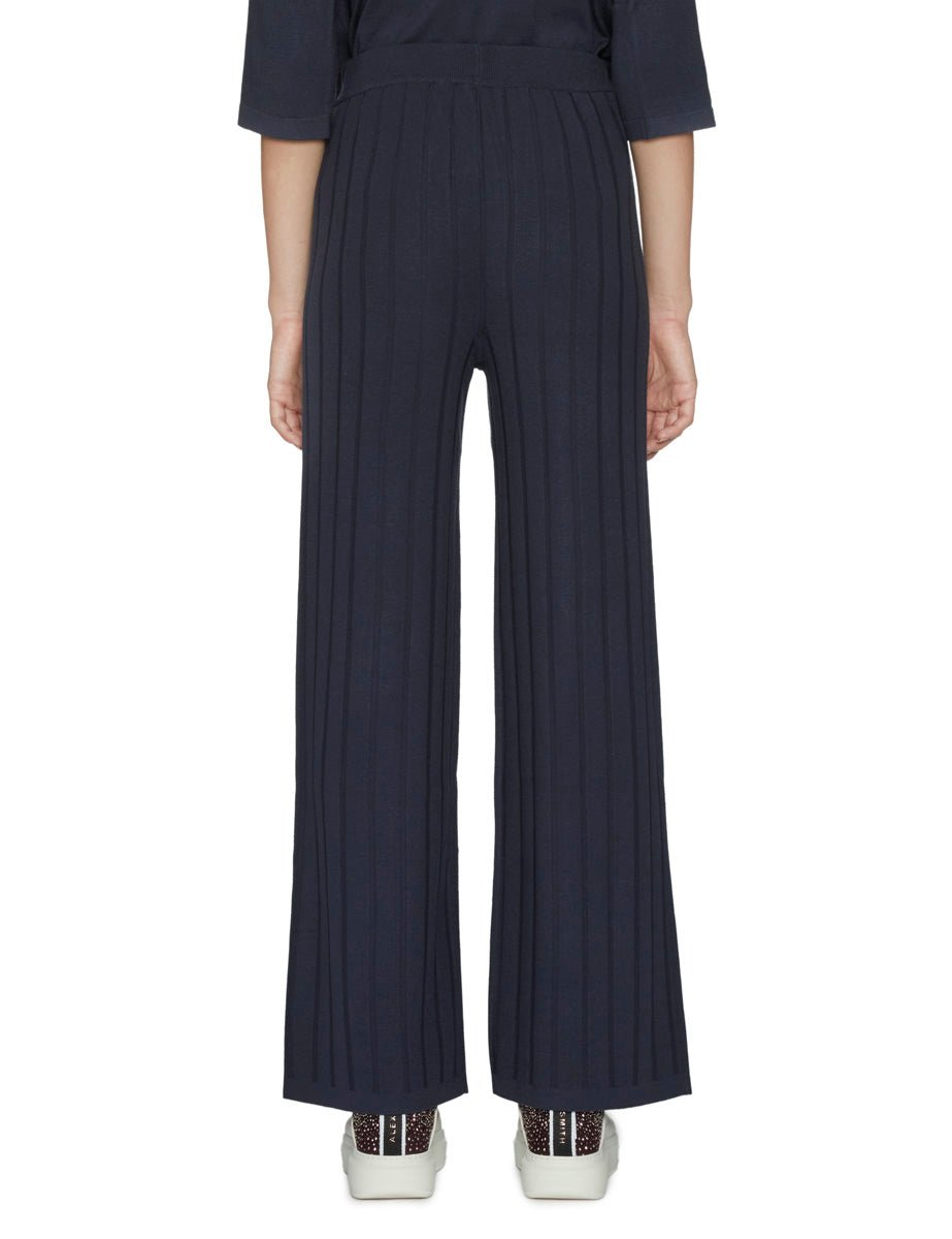 pantalone elastico maglia costa blu - Frida SRL