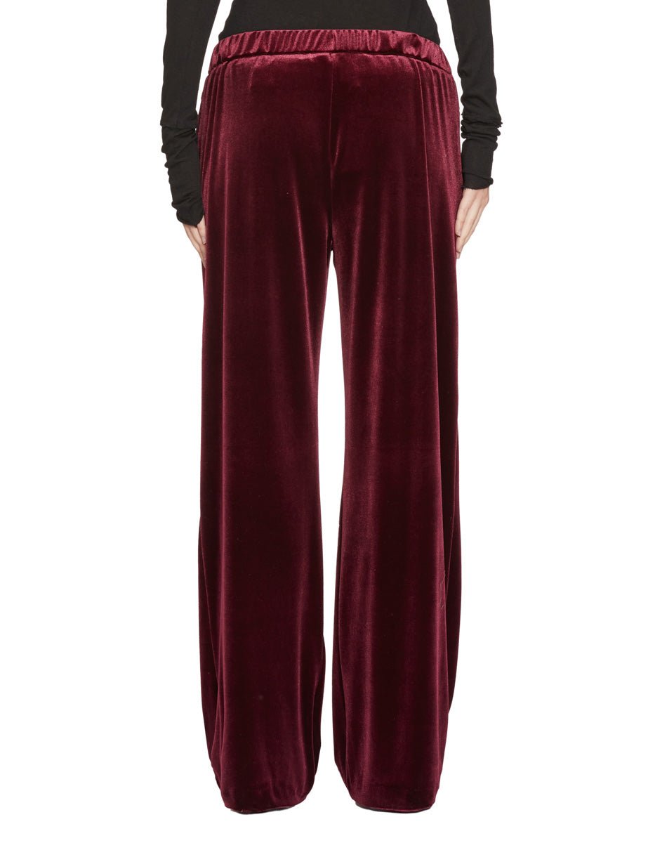 pantalone elastico velluto liscio bordeaux - blufrida - pantalone