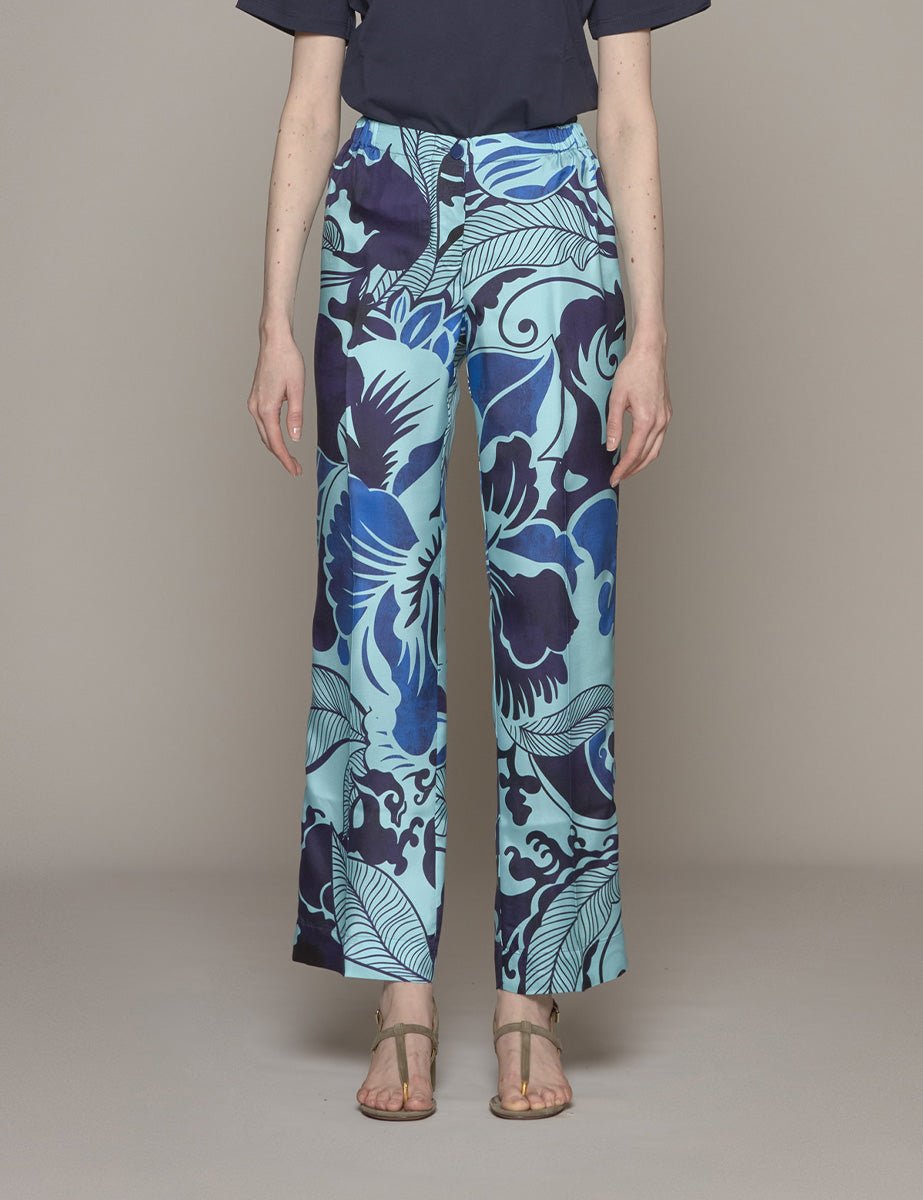 pantalone etere azzurro blu campanule - for restless sleepers - pantalone