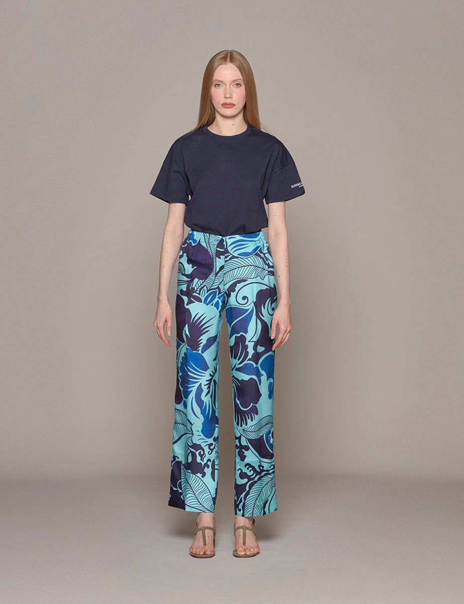 pantalone etere azzurro blu campanule - for restless sleepers - pantalone