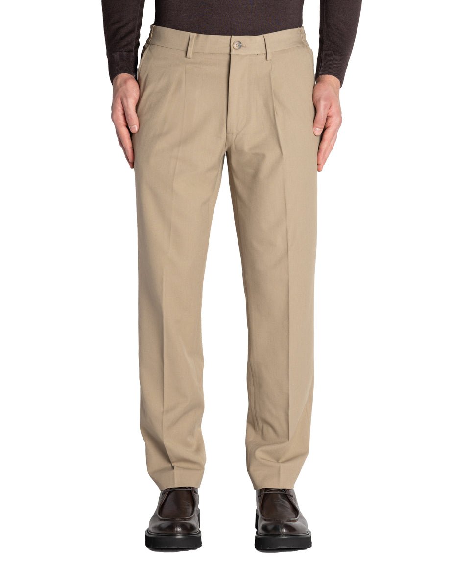pantalone finn vestibilità regolare beige - selected - pantalone casual