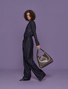 pantalone flanella lana blu - Frida SRL