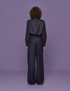 pantalone flanella lana blu - Frida SRL