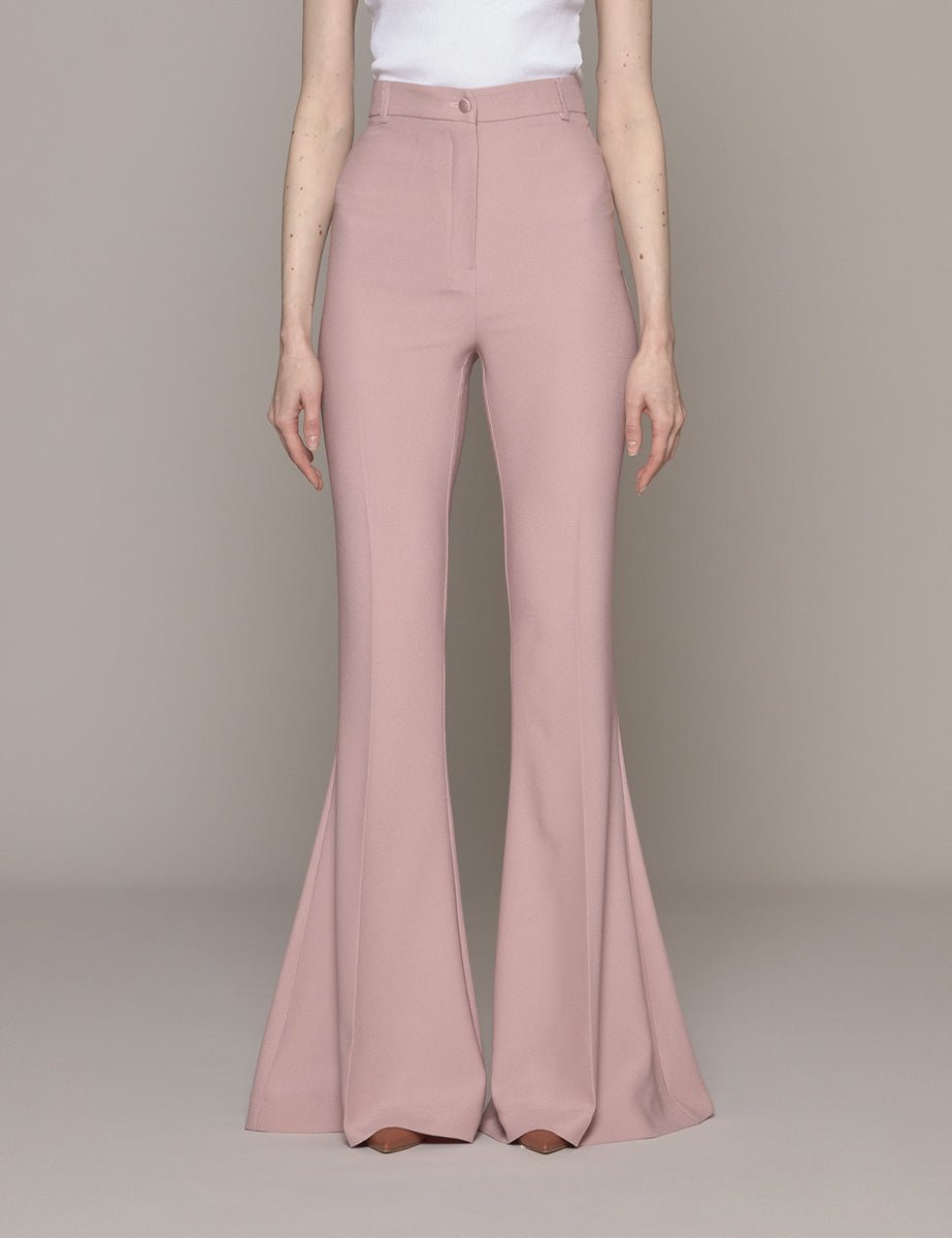 pantalone flare cady powder pink - hebe studio - pantalone