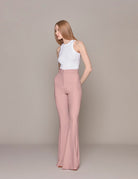 pantalone flare cady powder pink - hebe studio - pantalone