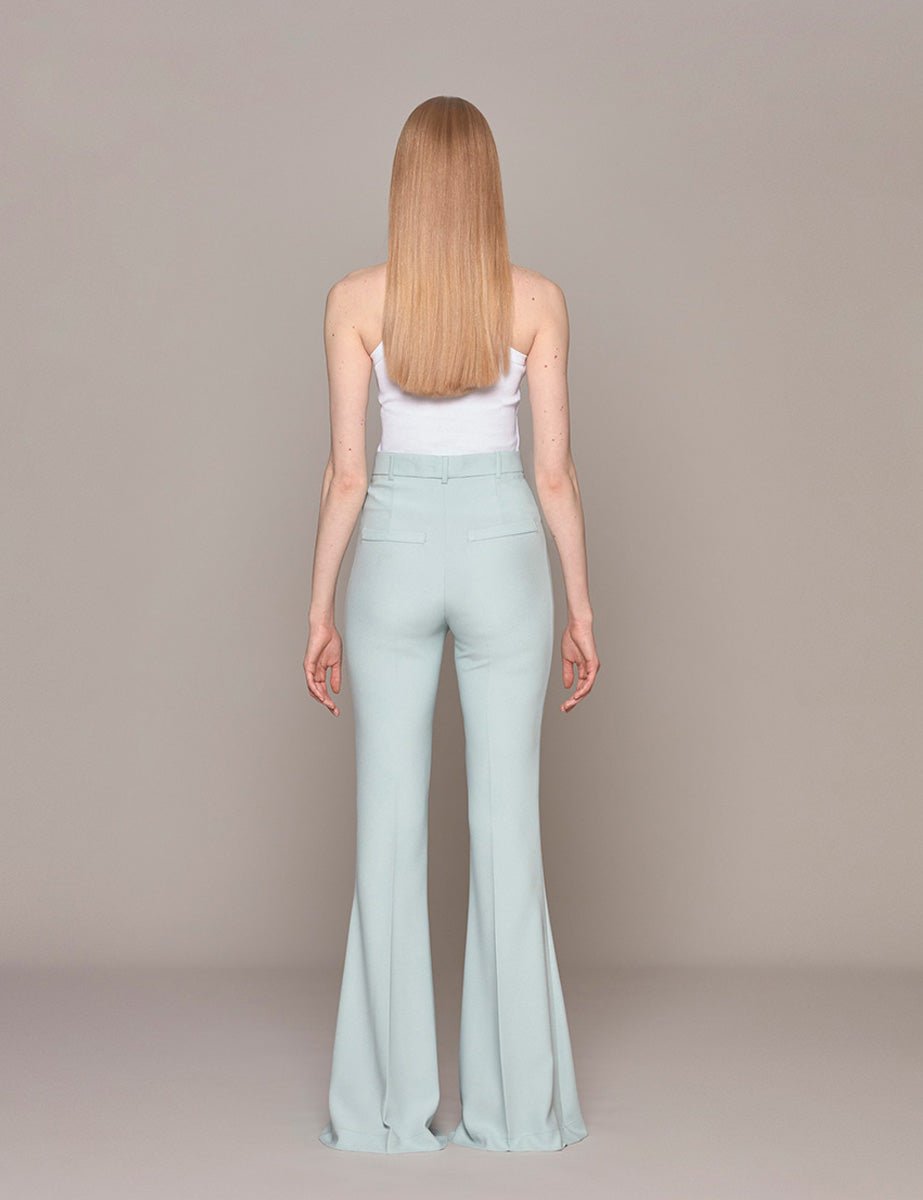 pantalone flare cady teal agave - hebe studio - pantalone