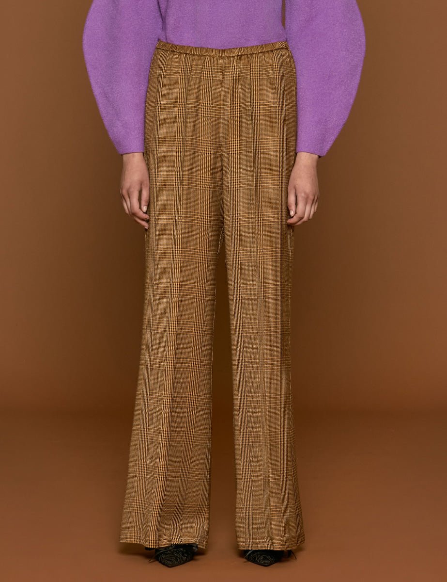 pantalone flared caramel - forte forte - pantalone