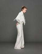 pantalone fluido laminato platino - Frida SRL