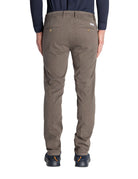 pantalone fondo tessuto spigato grigio talpa - teleria zed - pantalone casual