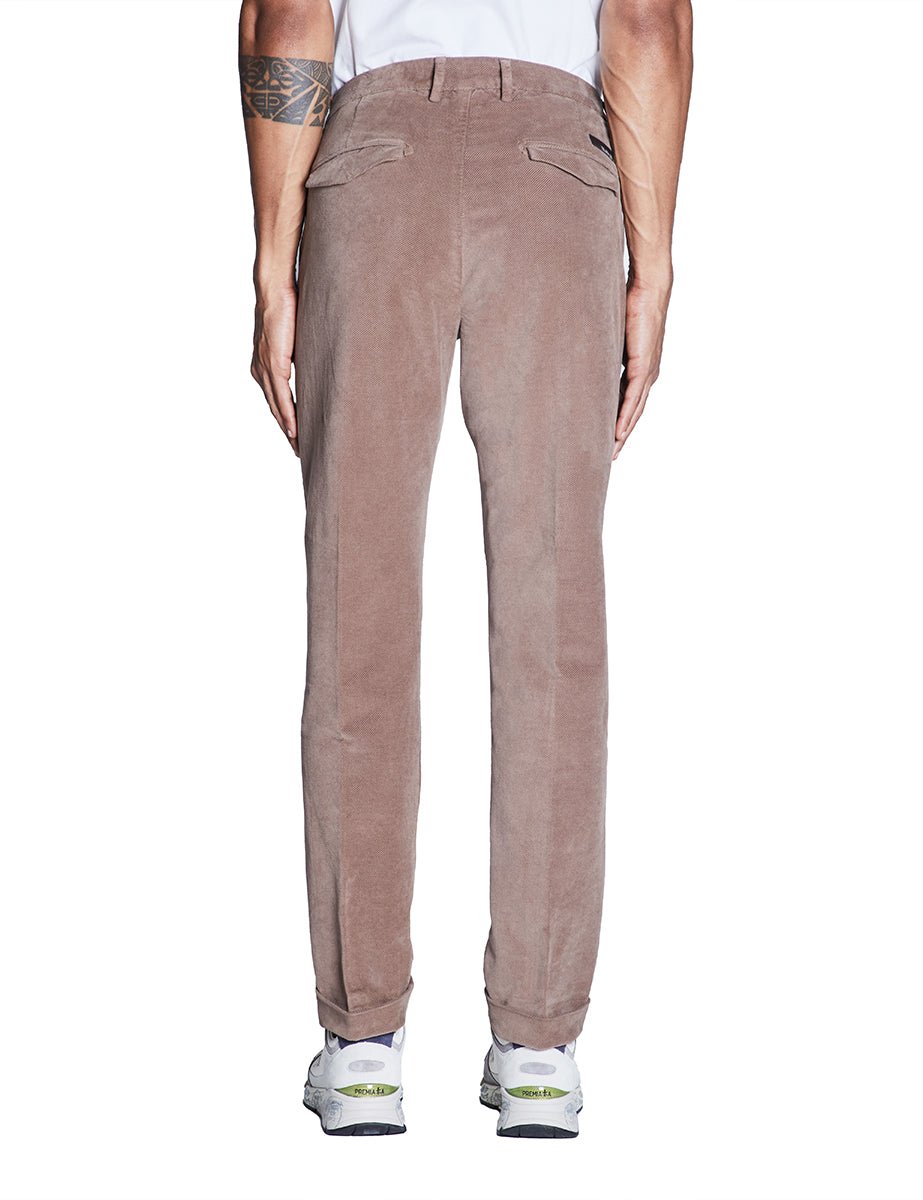 pantalone fustagno risvolto cioccolato - teleria zed - pantalone casual