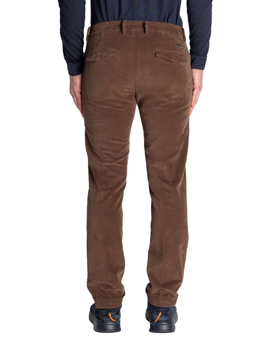 pantalone fustagno risvolto marrone cioccolato - teleria zed - pantalone casual