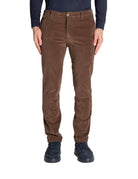 pantalone fustagno risvolto marrone cioccolato - teleria zed - pantalone casual