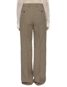 pantalone gamba dritta check cammello - n21 alessandro dell'acqua - pantalone