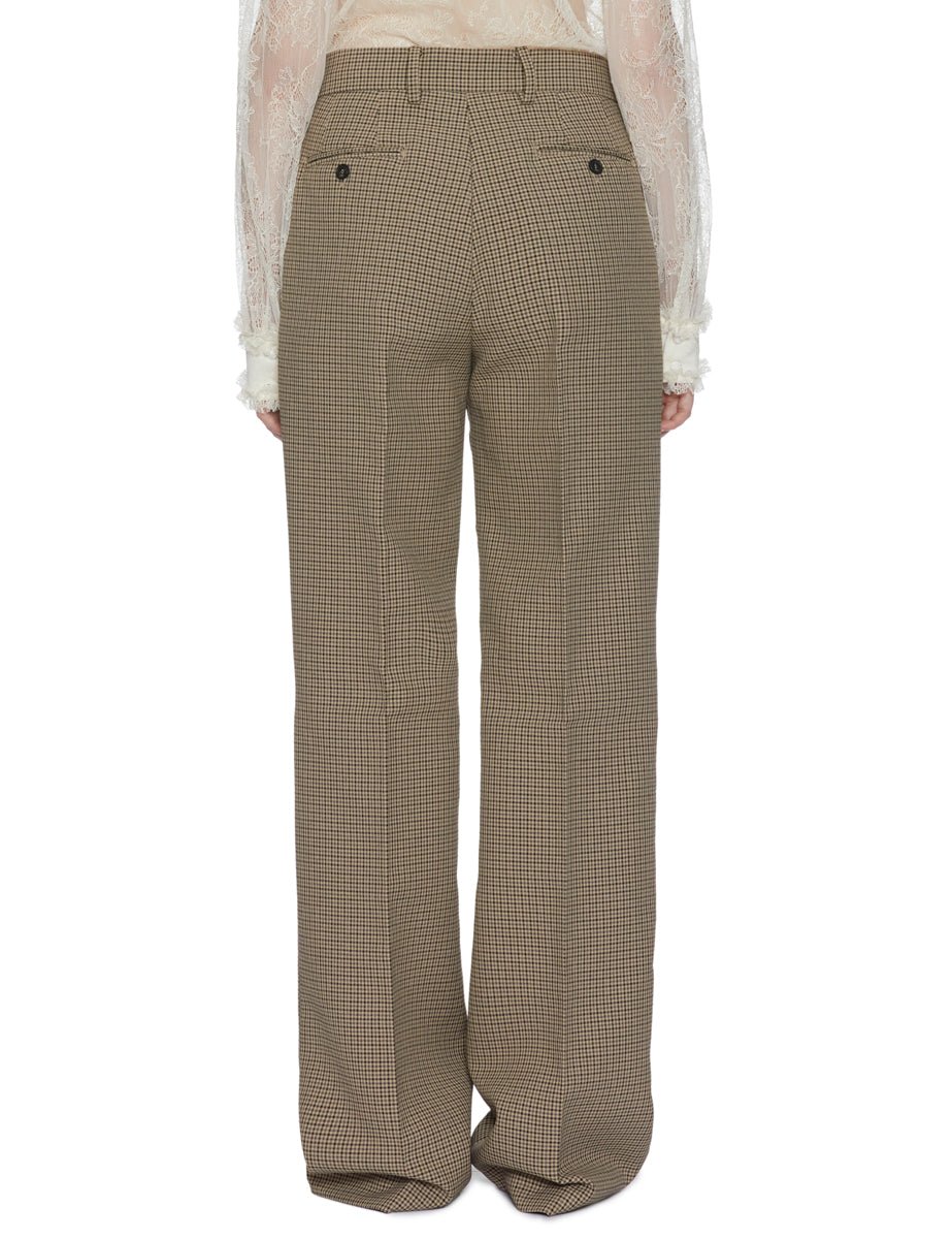 pantalone gamba dritta check cammello - n21 alessandro dell'acqua - pantalone