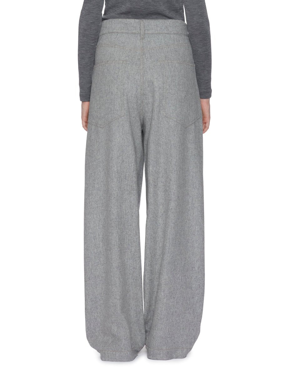 pantalone gigi lana over grigio - Frida SRL