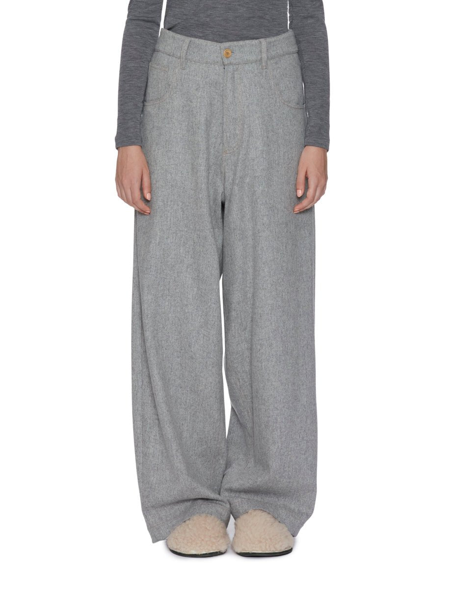 pantalone gigi lana over grigio - Frida SRL