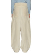 pantalone gigi velluto cinque tasche crema - jejia - pantalone
