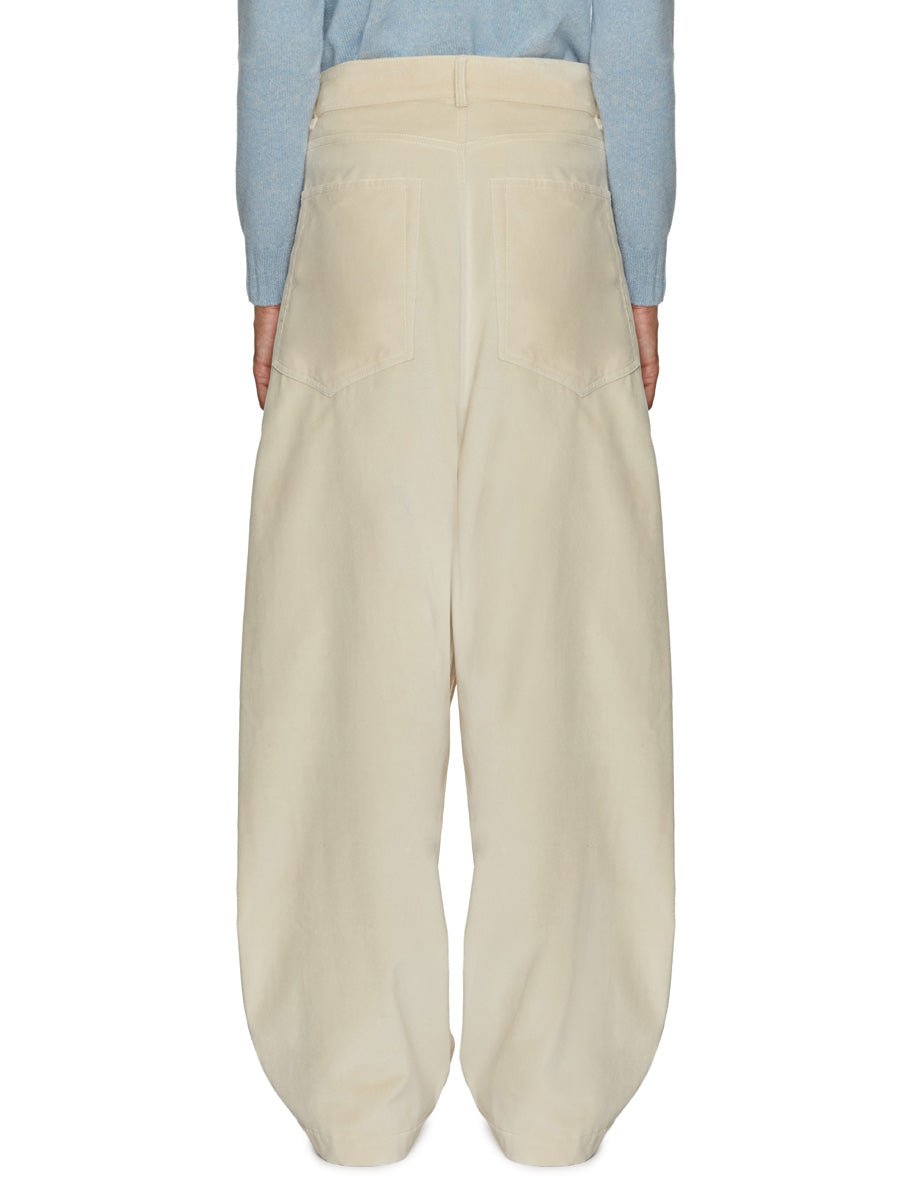 pantalone gigi velluto cinque tasche crema - jejia - pantalone