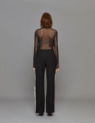 pantalone inserti pizzo nero - vivetta - pantalone