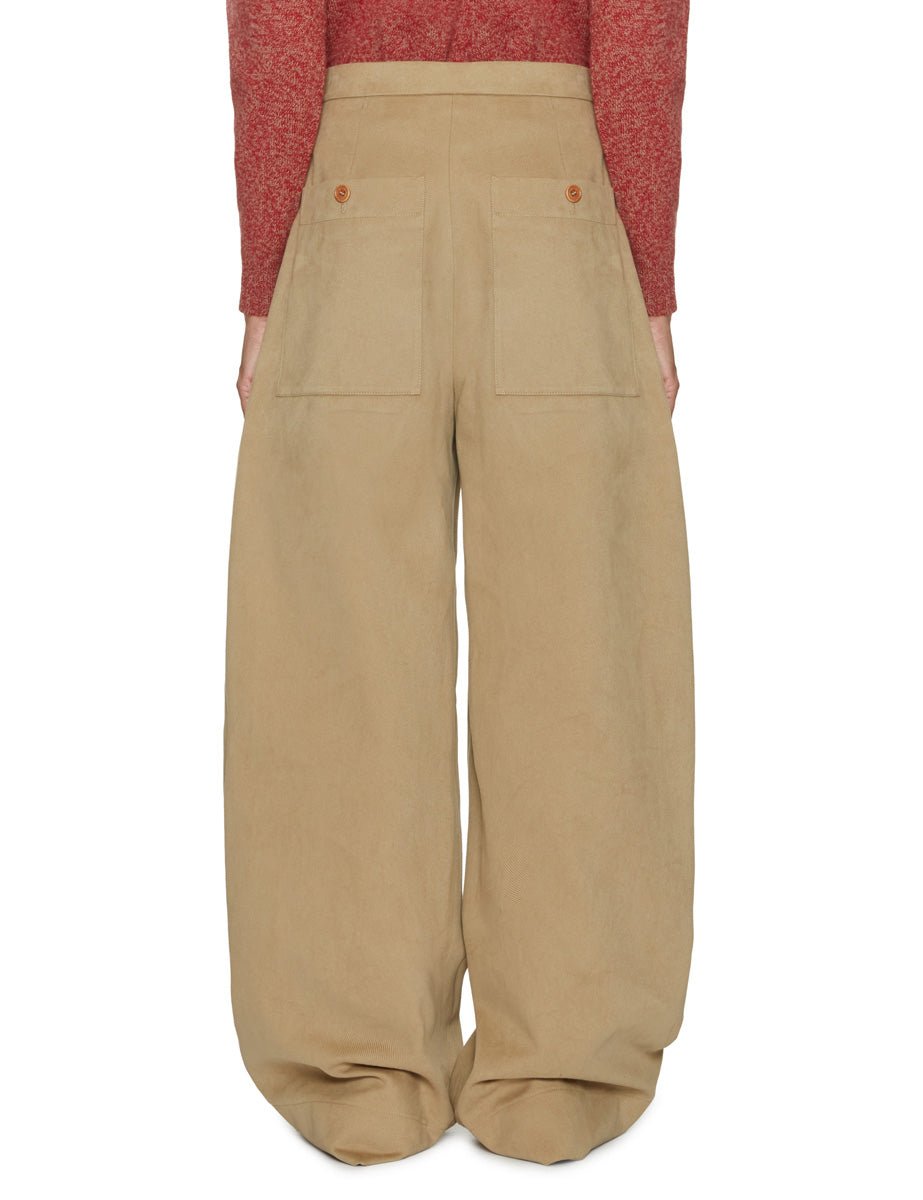 pantalone jean bull cotton beige - jejia - pantalone