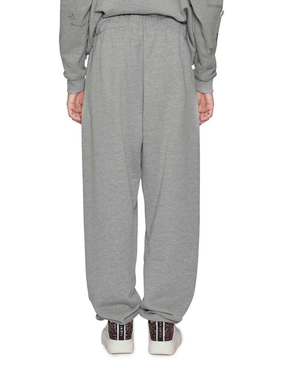 pantalone jersey jogging grigio melange - alysi - pantalone