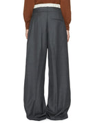 pantalone lana boxe grigio melange - rohe - pantalone