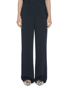 pantalone largo cady fluido blu - blufrida - pantalone