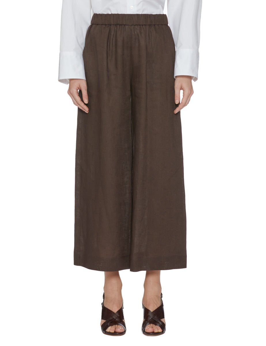 pantalone largo pinces moro - mm by max mara - pantalone