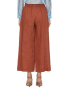 pantalone largo pinces ruggine - mm by max mara - pantalone