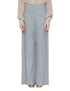 pantalone lino stretch grigio - alysi - pantalone