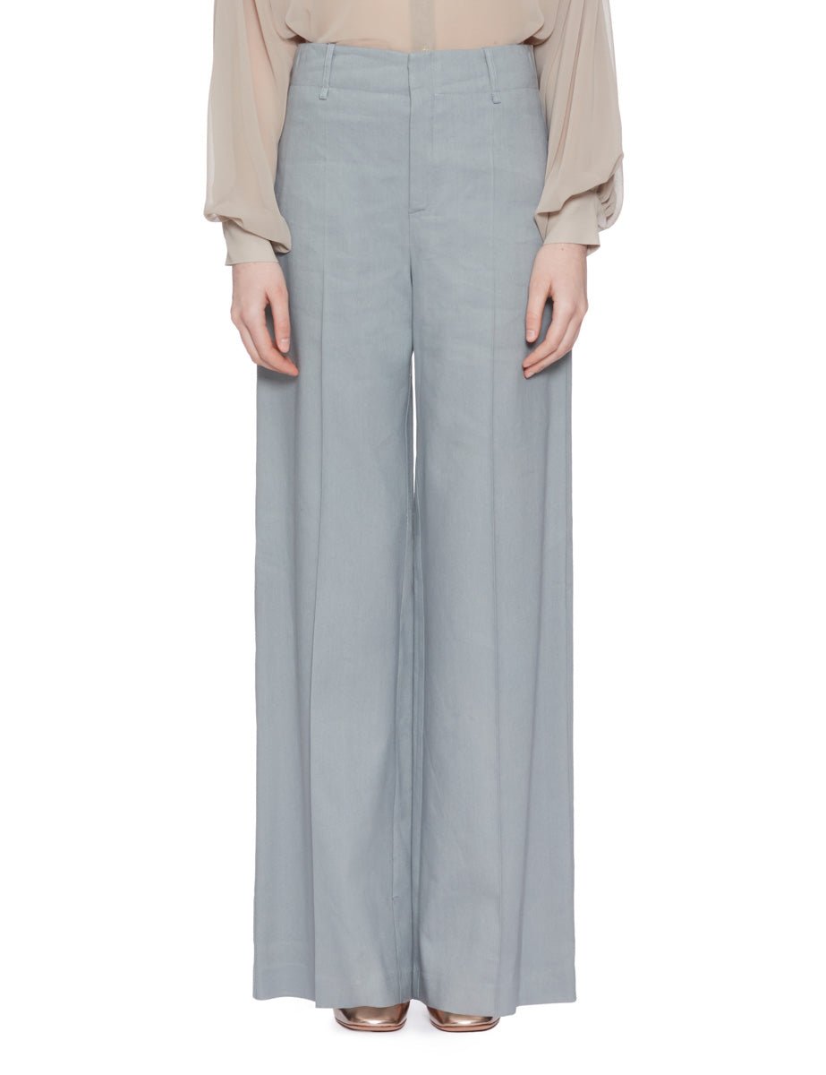 pantalone lino stretch grigio - alysi - pantalone