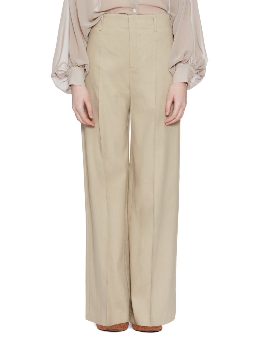 pantalone lino stretch kaki - alysi - pantalone