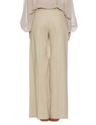 pantalone lino stretch kaki - alysi - pantalone