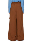 pantalone maxi piega lana cognac - alysi - pantalone