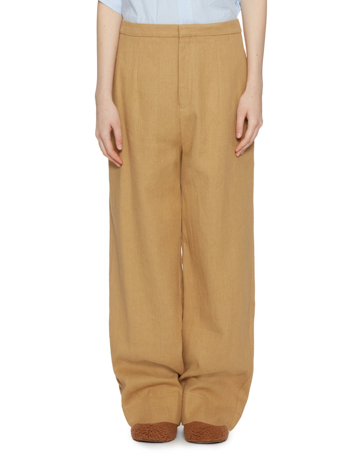 pantalone moss cotone royal yellow - jejia - pantalone