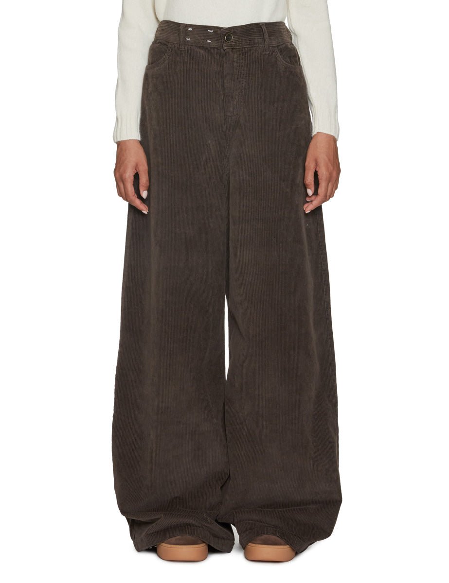pantalone over velluto superflare cacao - alysi - pantalone