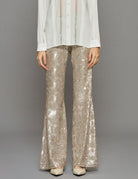 pantalone paillettes silver - Frida SRL