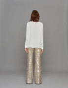 pantalone paillettes silver - Frida SRL