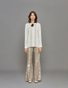 pantalone paillettes silver - Frida SRL