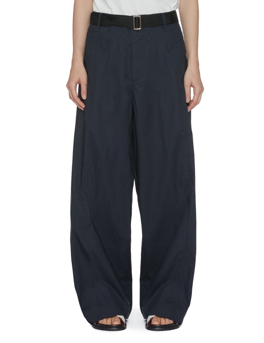 pantalone palazzo cotone blu black - plan c - pantalone