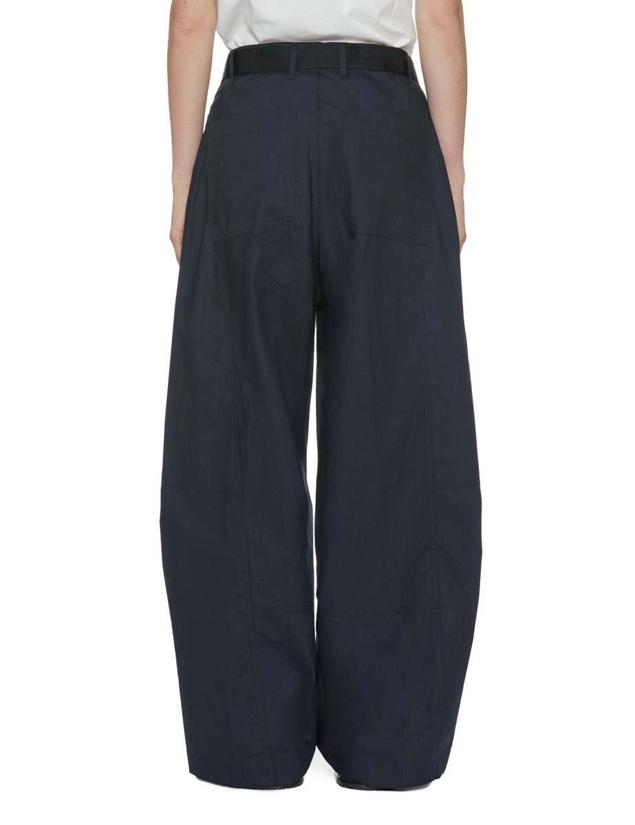 pantalone palazzo cotone blu black - plan c - pantalone