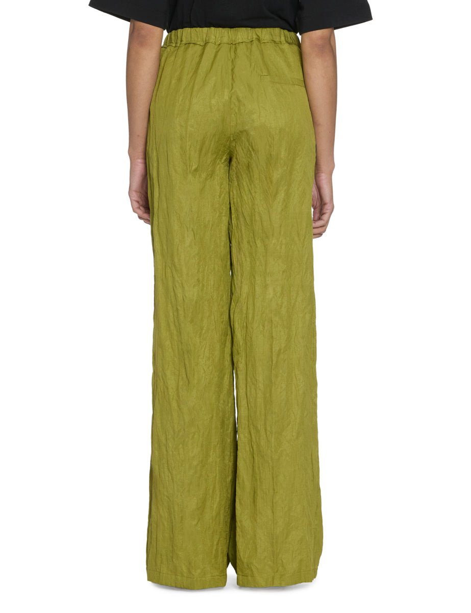 pantalone palazzo cotone crinkle aloe - forte forte - pantalone