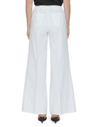 pantalone palazzo elastico vita bianco - blufrida - pantalone