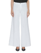 pantalone palazzo elastico vita bianco - blufrida - pantalone